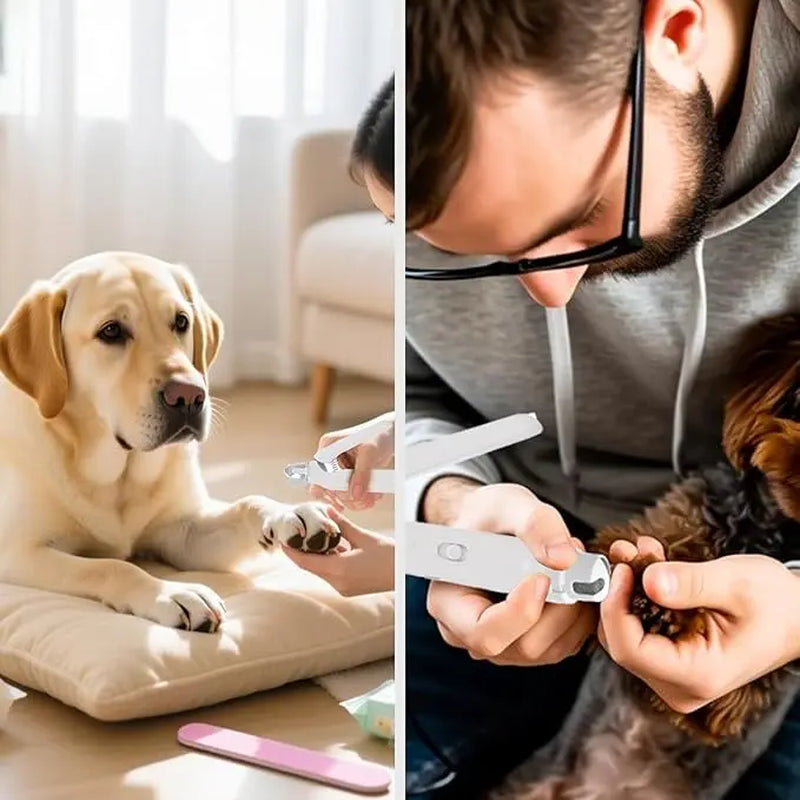 2-in-1 LED Rechargeable Pet Nail Clipper and Grinder with Protective Guard and Quick Sensor for Dogs, Cats, and Rabbits
