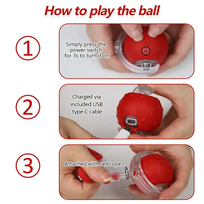 Automatic Interactive Cat Toy Ball for Indoor Use - Fast Rolling, Chirping, and Motion-Activated