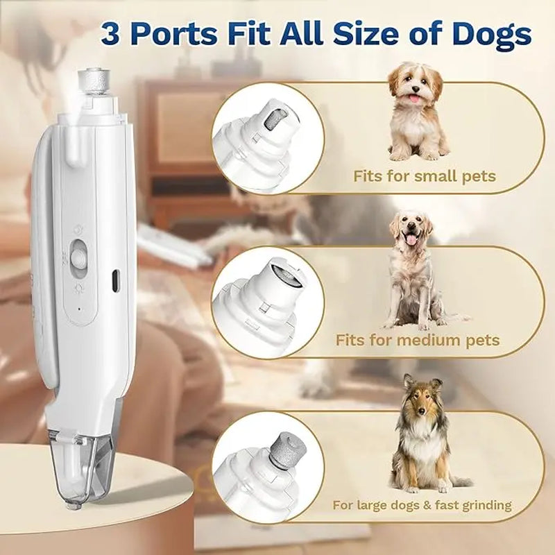 2-in-1 LED Rechargeable Pet Nail Clipper and Grinder with Protective Guard and Quick Sensor for Dogs, Cats, and Rabbits