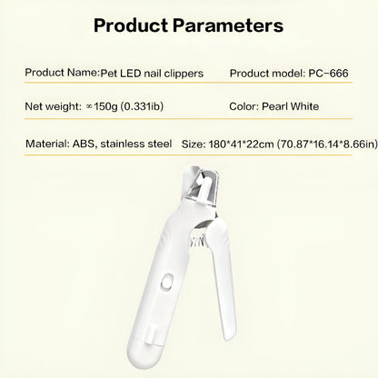 2-in-1 LED Rechargeable Pet Nail Clipper and Grinder with Protective Guard and Quick Sensor for Dogs, Cats, and Rabbits