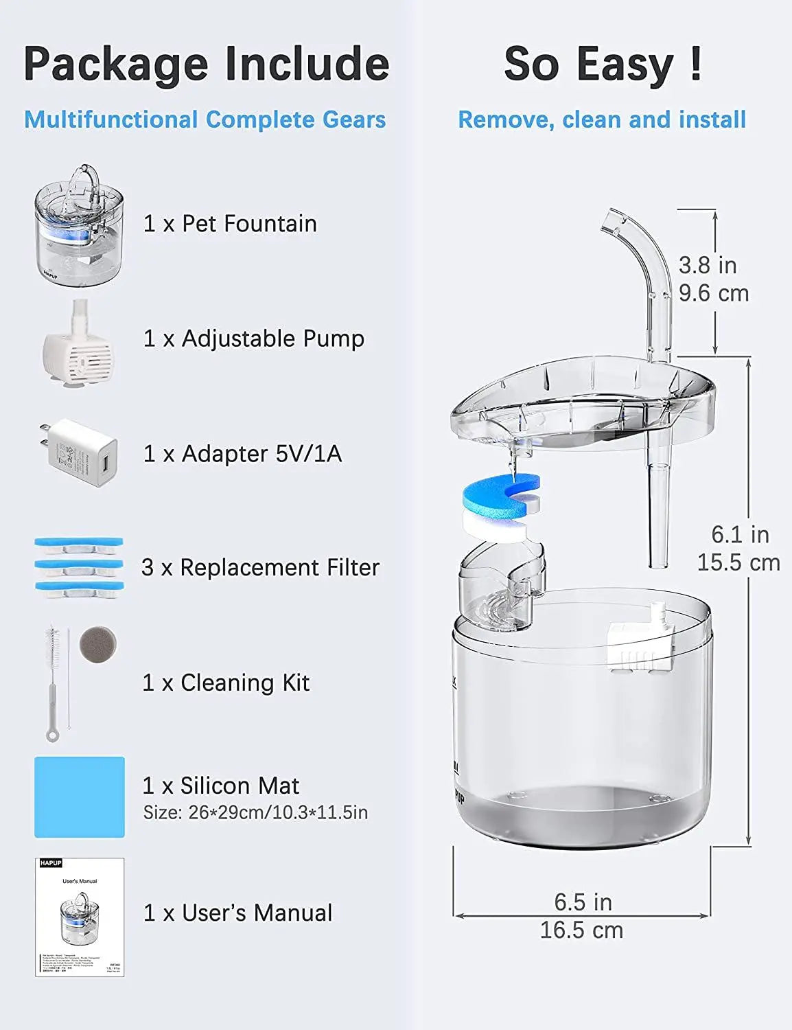 Cat Water Fountain Animal Water Dispenser