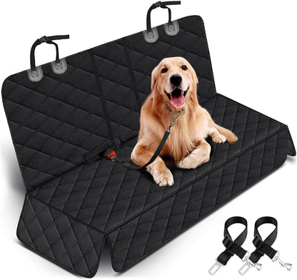 Dog Car Seat Cover - Waterproof Back Seat Protector for Pets, Non-Slip Design, Fits Most Cars, SUVs, and Trucks - Black