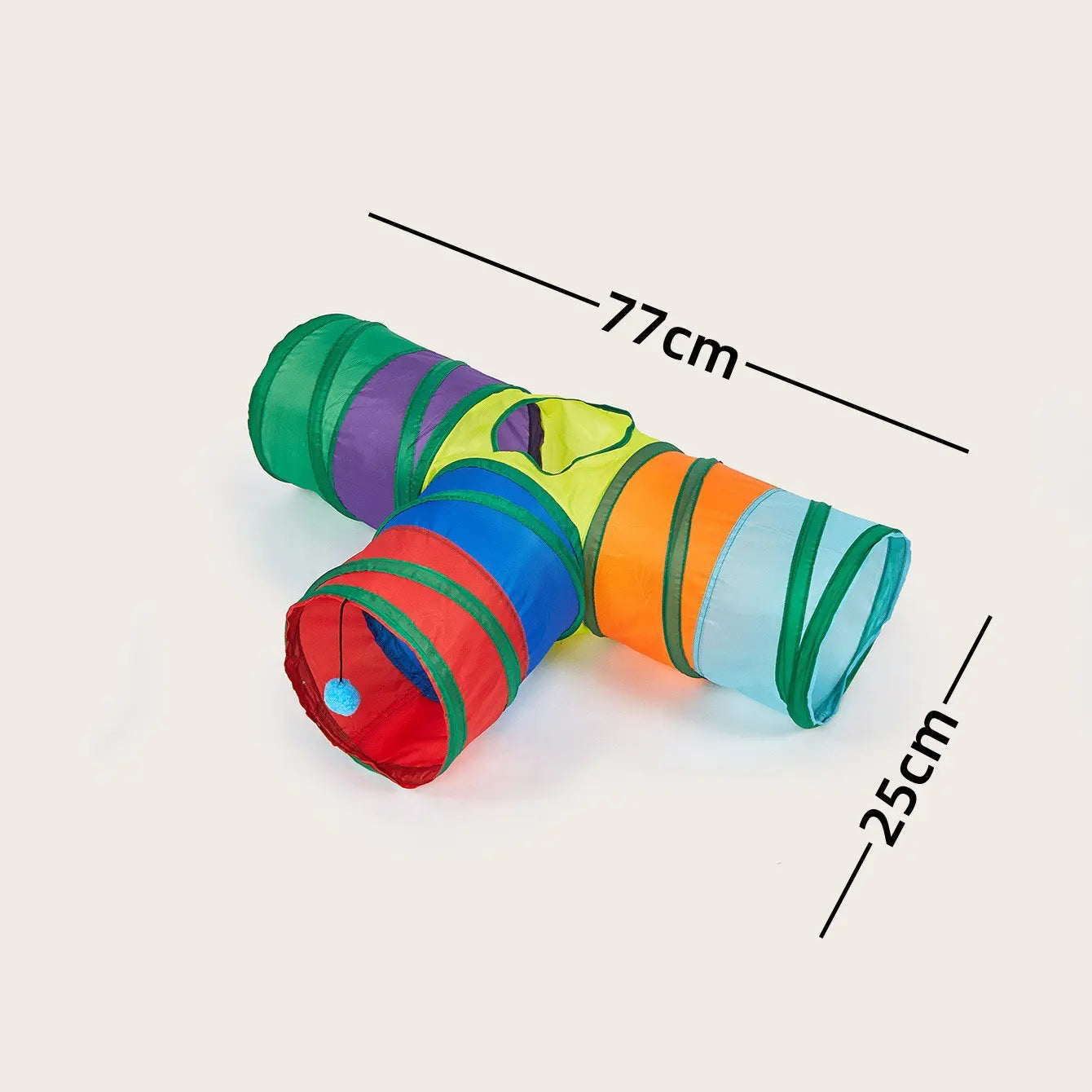 Interactive Cat Toys Set, Foldable Rainbow Tunnel & Teaser Wand, Fluffy Mouse & Crinkle Ball Design, Perfect for Kitties & Puppies