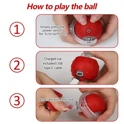 Automatic Interactive Cat Toy Ball for Indoor Use - Fast Rolling, Chirping, and Motion-Activated