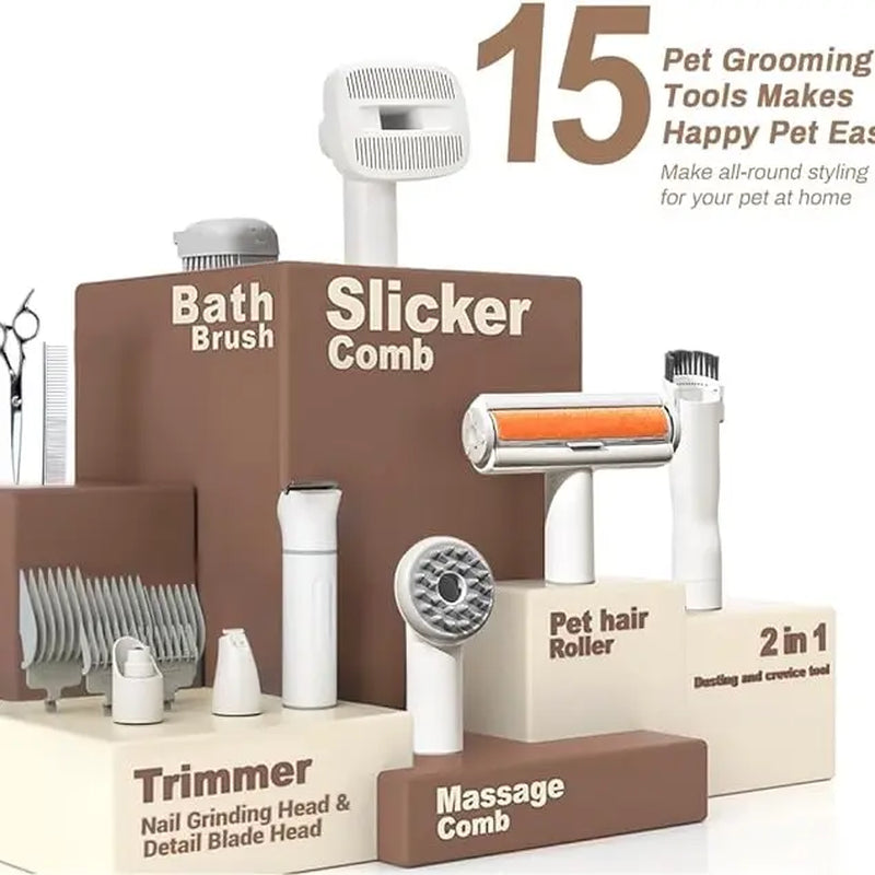 Bunfly Cat/Dog Grooming Kit Vacuum for Shedding Grooming Hair, Quiet, Pet Grooming Tools
